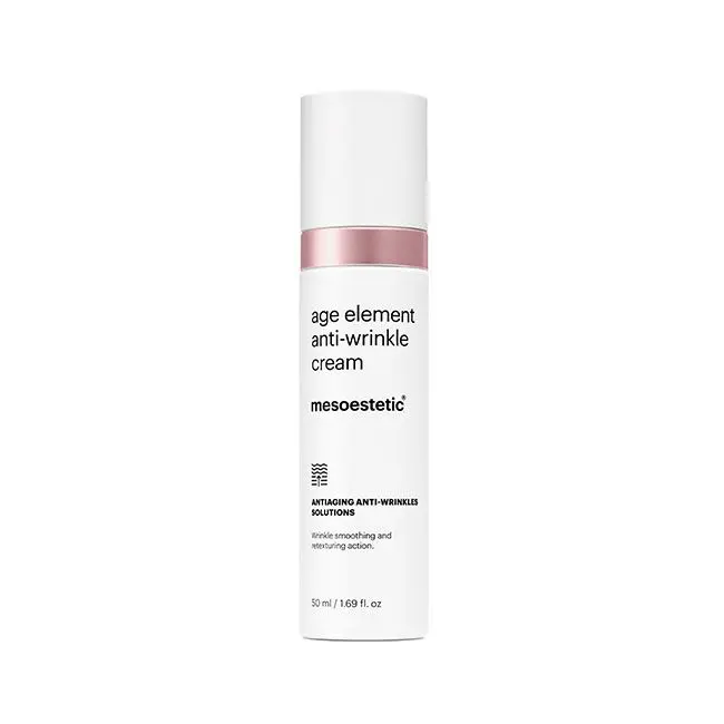 age element® anti-wrinkle cream ANTIAGING ANTI-WRINKLES SOLUTIONS Eine Creme für eine glattere Haut und ohne Unregelmäßigkeiten, die einen mit Botox vergleichbaren Effekt hat. Die Wirkung des Produktes trägt dazu bei, dem Erscheinen von Falten und Ausdrucksfalten vorzubeugen und deren Erscheinungsbild zu korrigieren. 50 ml