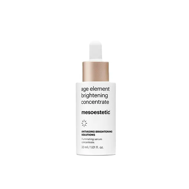 age element® brightening concentrate ANTIAGING BRIGHTENING SOLUTIONS Serum-Konzentrat mit aufhellender Wirkung und antioxidativen Wirkstoffen. Sorgt für einen gleichmäßigen Hautton. 30 ml