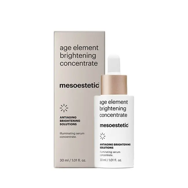 age element® brightening concentrate ANTIAGING BRIGHTENING SOLUTIONS Serum-Konzentrat mit aufhellender Wirkung und antioxidativen Wirkstoffen. Sorgt für einen gleichmäßigen Hautton. 30 ml
