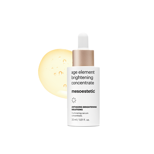 age element® brightening concentrate ANTIAGING BRIGHTENING SOLUTIONS Serum-Konzentrat mit aufhellender Wirkung und antioxidativen Wirkstoffen. Sorgt für einen gleichmäßigen Hautton. 30 ml