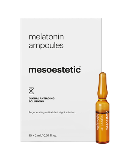 melatonin ampoules GLOBAL ANTIAGING SOLUTIONS Regenerierende Anti Aging Lösung, verstärkt die Reparaturmechanismen in der Nacht. Gibt der Haut Festigkeit, wirkt antioxidant und ist für alle Hauttypen geeignet. 10 x 2 ml