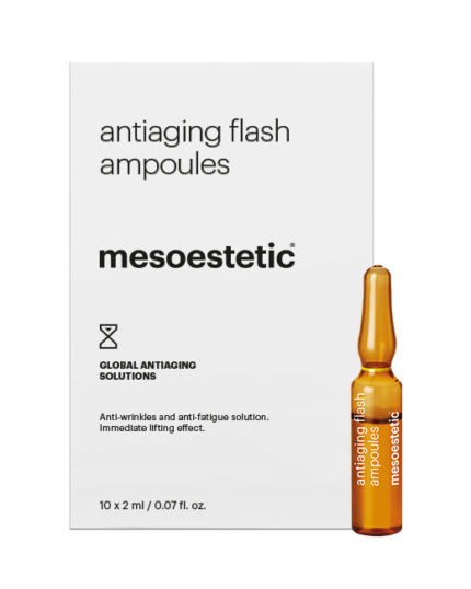 antiaging flash ampoules GLOBAL ANTIAGING SOLUTIONS Repariert und strafft die Haut sofort und beugt neuen Falten vor. Versorgt die Haut mit Feuchtigkeit und lässt sie strahlen. 10 x 2 ml