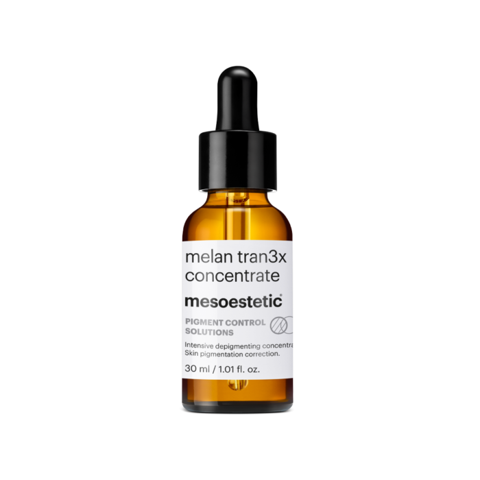 melan tran3x concentrate PIGMENT CONTROL SOLUTIONS Die intensive Depigmentierung wirkt auf eine übermäßige Hautpigmentierung ein und schwächt dunkle Flecken sichtbar ab. 30 ml