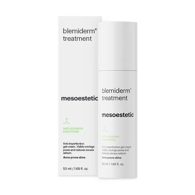 blemiderm® treatment ANTI-BLEMISH SOLUTIONS Nachtcreme in Gelform für fettige Haut mit Unreinheiten und Akne. Befreit die Poren und reduziert überschüssigen Talg. 50 ml