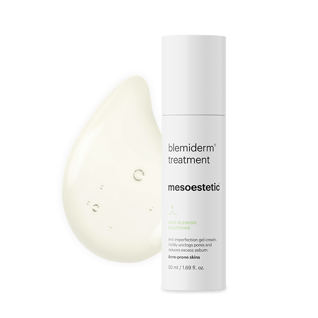 blemiderm® treatment ANTI-BLEMISH SOLUTIONS Nachtcreme in Gelform für fettige Haut mit Unreinheiten und Akne. Befreit die Poren und reduziert überschüssigen Talg. 50 ml