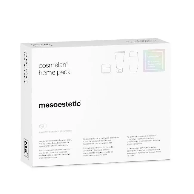 Cosmelan Home Pack bestehend aus Cremes zur Depigmentierung und Pflege der Haut, verwendet für die Nachbehandlung von Pigmentflecken, erhältlich bei Mel's Beauty & Academy in 5212 Hausen AG.