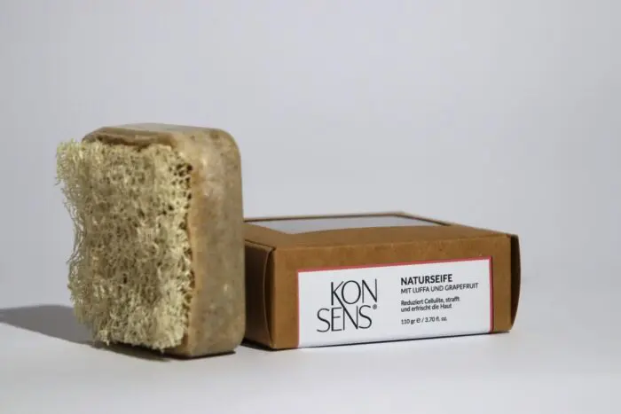 KONSENS Anti-Cellulite Seife – Natürliche Pflege mit Luffa und Grapefruitöl zur Hautstraffung.