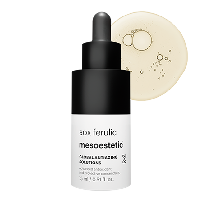 mesoestetic aox ferulic 15 ml – Hochwirksames Antioxidans-Serum mit neuer Formel, schützt vor Hautalterung und oxidativem Stress.