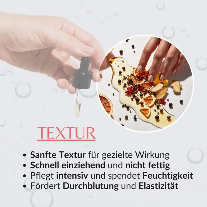 KONSENS Anti-Cellulite Serum – Textur: schnell einziehend, intensiv pflegend und feuchtigkeitsspendend